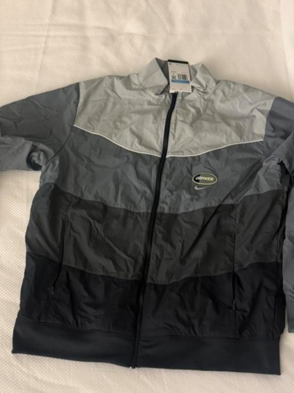Nike Air Max Men's Gray Black Colorblock Windbreaker Jacket